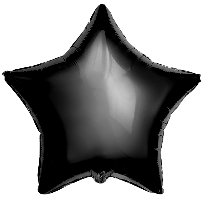 Фольгированная Звезда, Черный (46 см)